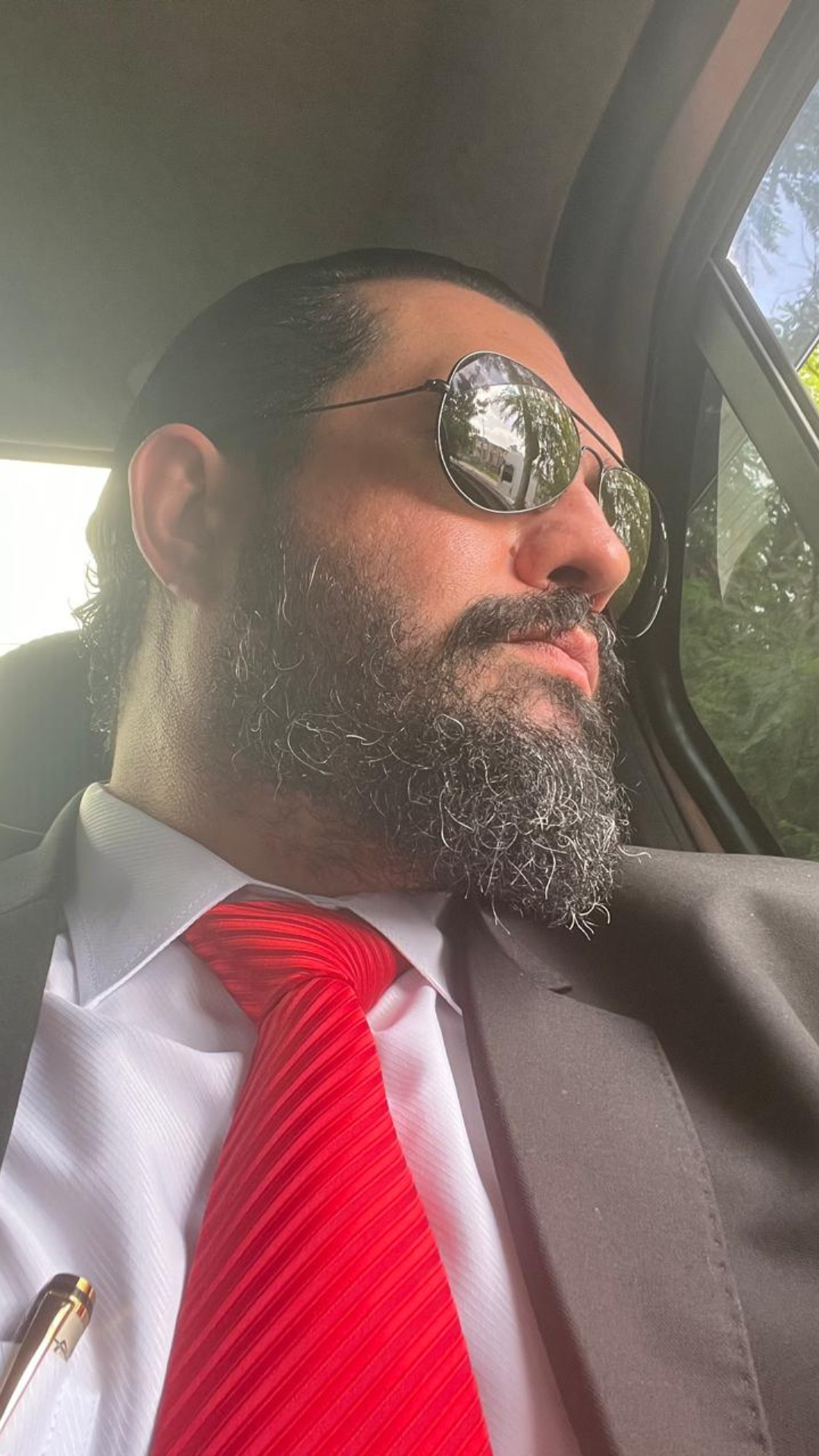 Advogado Tiago- MPS em seu carro indo fazer uma audiência de custódia