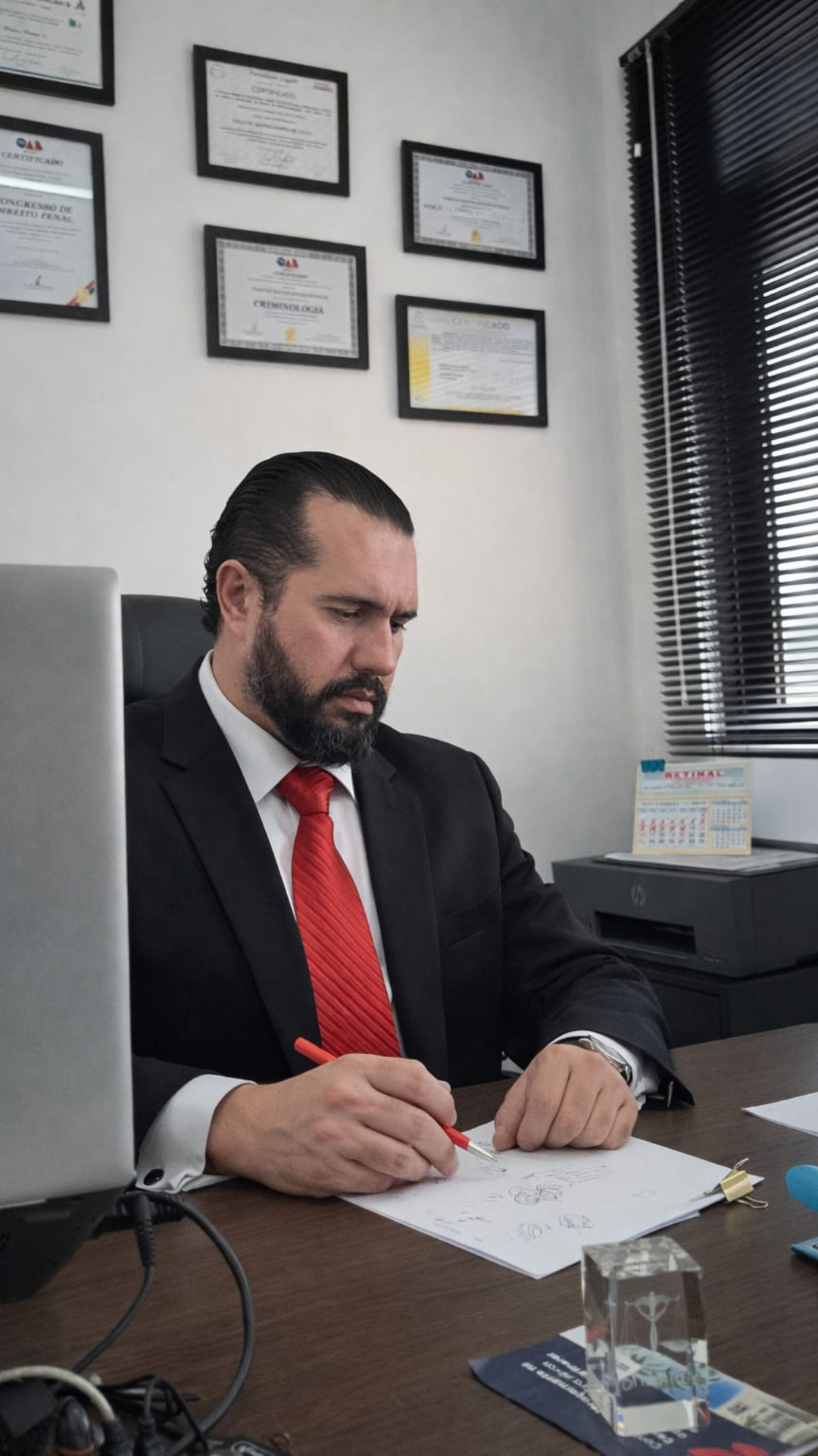 Advogado Tiago MPS em seu escritório atual